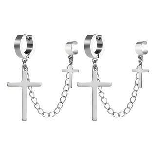 Pendientes De Cadena De Acero Inoxidable Con Forma De Cruz P Pendientes De Cadena De Acero Inoxidable Con Forma De Cruz P