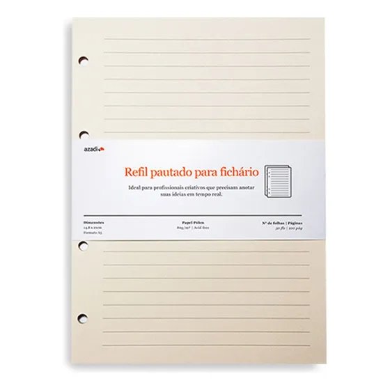 Refil Fichário Argolado A5 Caderno 4 Furos