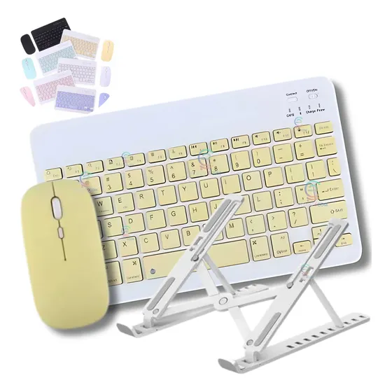 Kit Teclado E Mouse Sem Fio Bluetooth Ultra Fino Portátil
