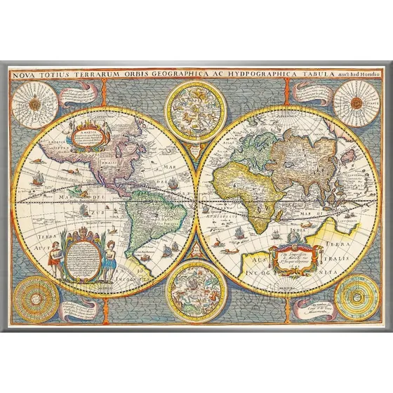 Cuadro Mapas Planisferio Atlas Nova Totius Siglo 17 De 1642