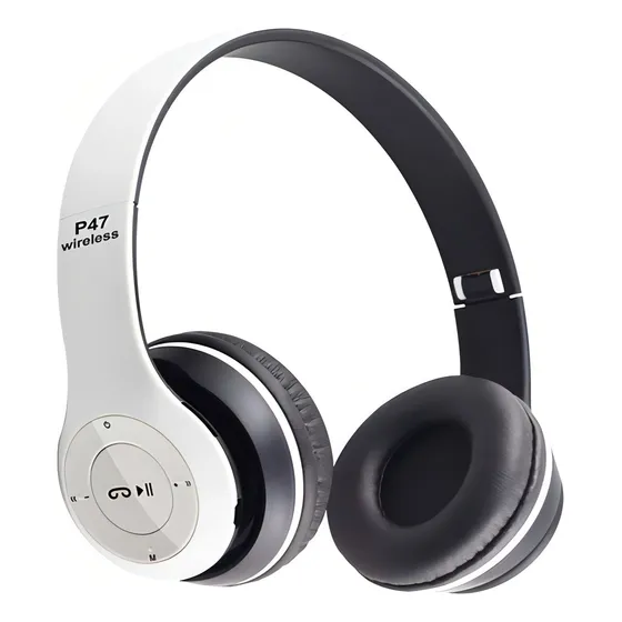 Auriculares Bluetooth Sd Fm Mp3 P47 blancos
