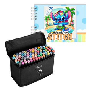 Kit Canetas Touch 100 Cores E Livros Bobbie Goods De Colorir Kit Canetas Touch 100 Cores E Livros Bobbie Goods De Colorir