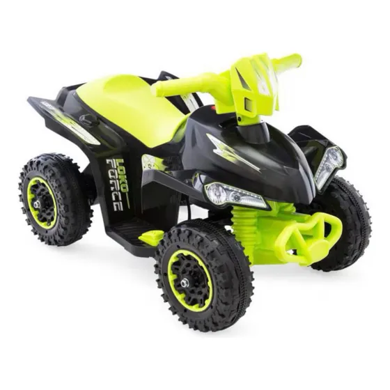 Cuatrimoto Montable Eléctrico Negro Con Verde Loko Toys Verde Lima Negro