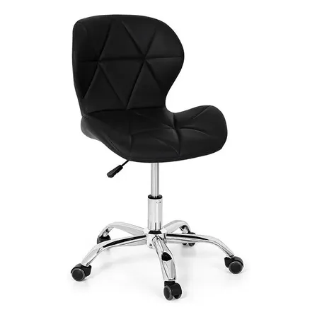 Cadeira De Escritório Eiffel Slim Office Base Giratória Cor Preta Material do estofamento Material Ecológico