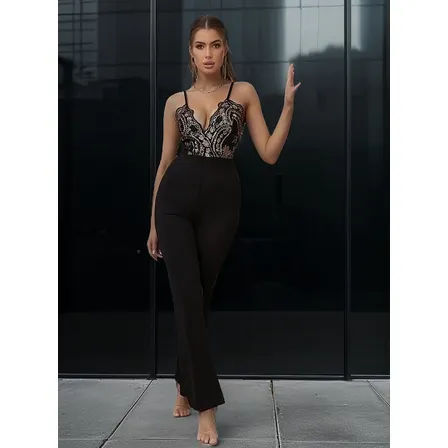 Entero Jumpsuit Enterito Mono Fiesta Lentejuelas El 46
