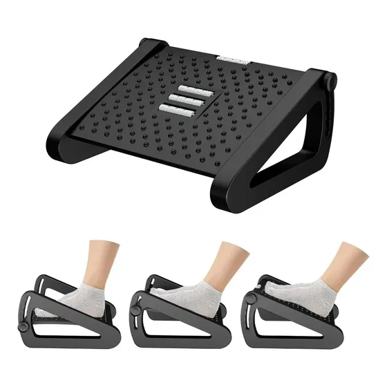 Reposapiés Para Debajo Del Escritorio En El Trabajo - Reposapiés Ajustable En Seis Alturas Para Debajo Del Escritorio - Reposapiés Ergonómico Para Debajo Del Escritorio De Oficina