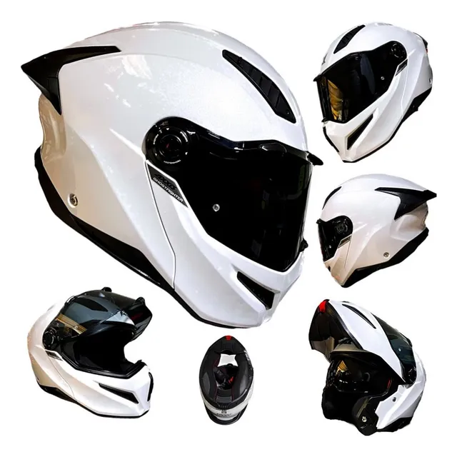 Casco Moto Blanco Brillante Abatible Axxis Ghostfighter Ece