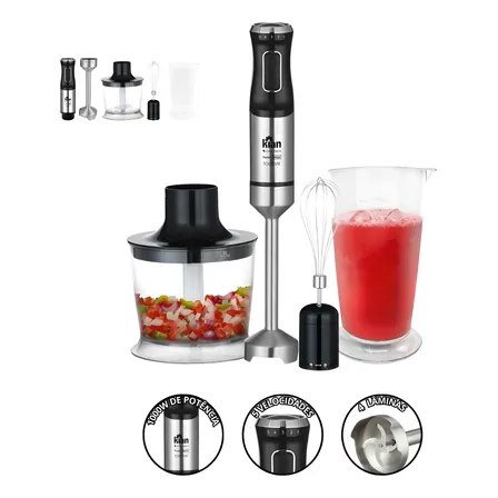 Mixer Turbo Processador 3 Em 1 1000w 5 Velocidades Inox