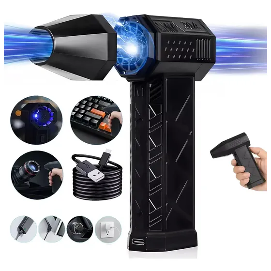 Alsonew Ventilador Turbo Mini Jet De 130000 Rpm,sopladora Portátil Soplador De Aire Eléctrica Aspiradora Inalámbrico