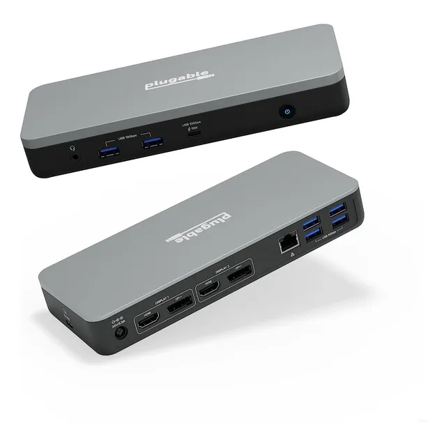 Estación De Acoplamiento Usb C Dual 4k De 12 En 1 Enchufable