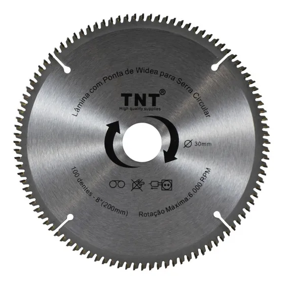 Lâmina De Serra Circular Com 100 Dentes Vídea 200 Mm X 30mm 