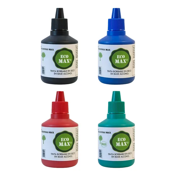 Tinta Para Marcador Borrable Ecomax De 30 Ml. En 4 Colores