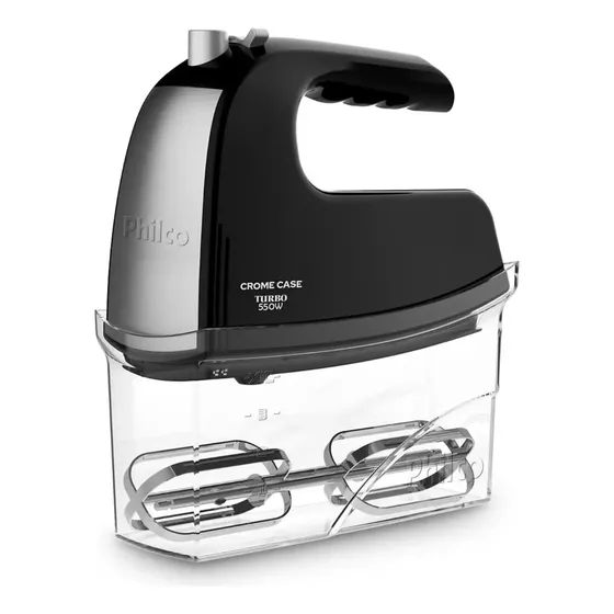 Batedeira Portátil Pbt450p Crome Case 550w Preta Philco Preto 60hz