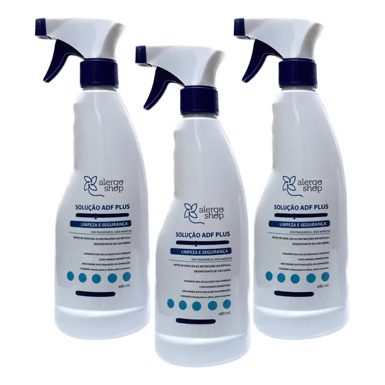 Kit C/ 3 Adf Plus Solução Acaricida Da Alergoshop Antiacaro