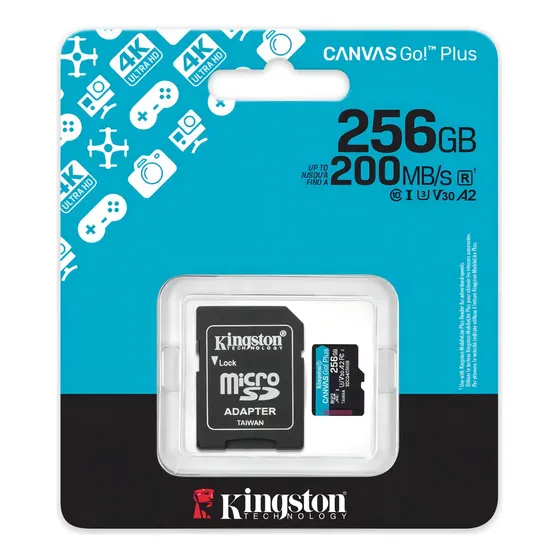 Tarjeta Microsd Kingston Canvas Go! Plus 256gb