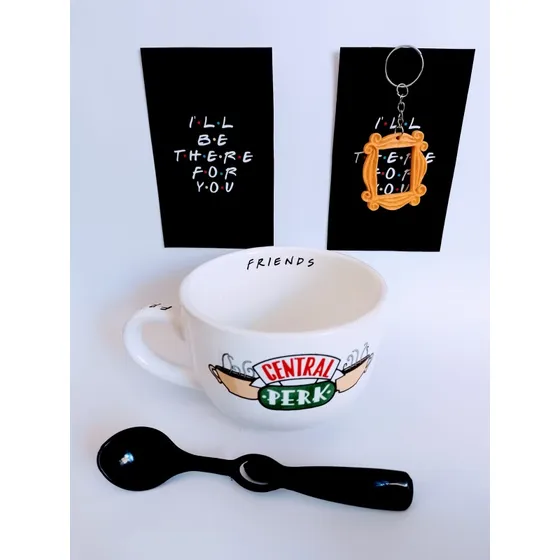 Tazón Friends Central Perk Xl Cerealero, Sopero+llavero 3 D