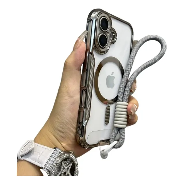 Funda Transparente Case Para iPhone Magsafe De Uso Rudo Con Cámara Protector + Correas