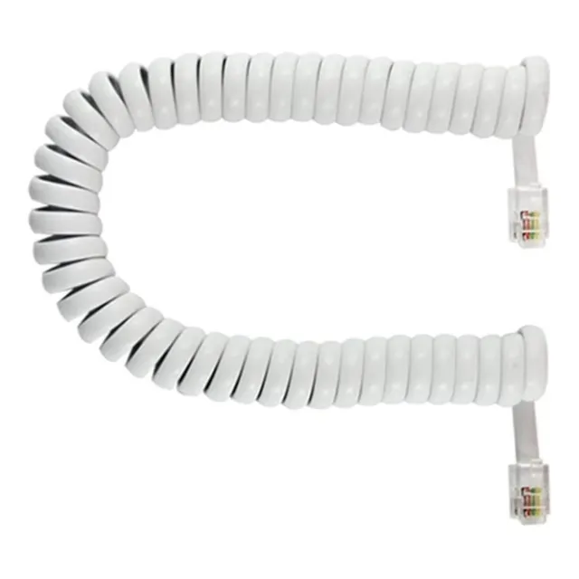 Cable Espiral De Teléfono Hanset 0,60cm-1m Blanco