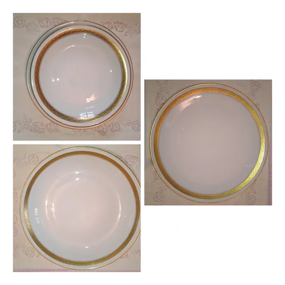 Vajilla Limoges Goumot-labesse Con Bordes Y Decorado En Oro