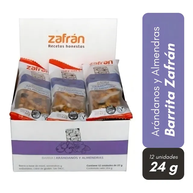 Zafran Barrita De Arandanos Y Almend Sin Tacc Pack X 12 Unid