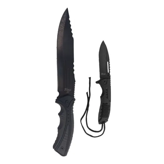 Kit Faca Tática Militar De Sobrevivência + Canivete + Bainha