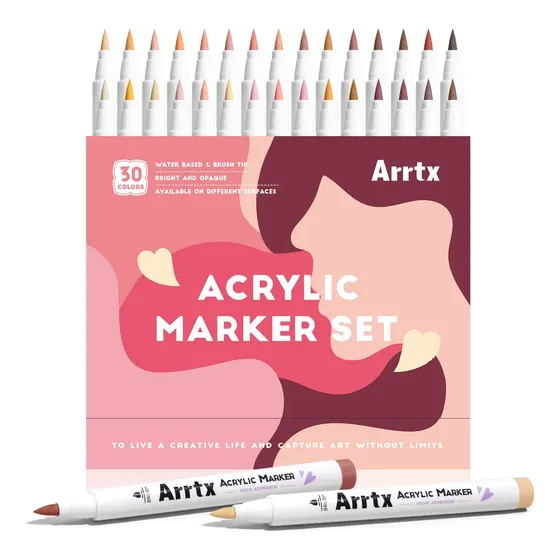 Marcadores Acrílicos Arrtx, 30 Colores De Piel