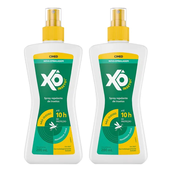 2 Repelente Xô Inseto Spray Contra Mosquito Pernilongo 200ml