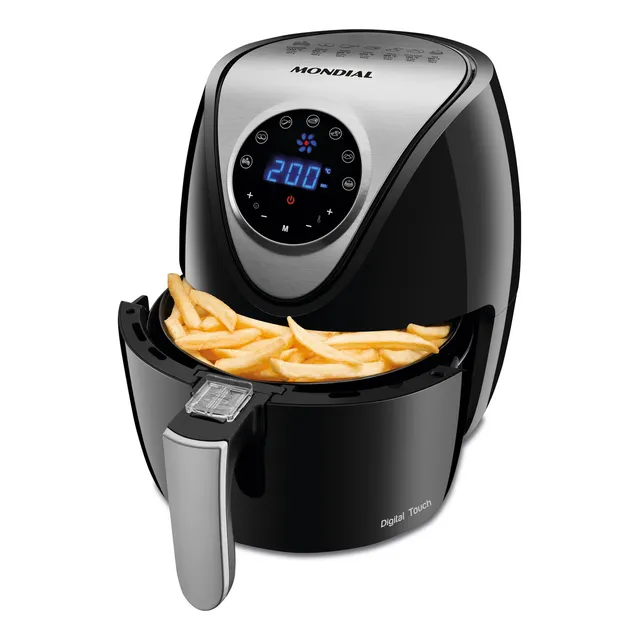 Fritadeira Sem Ăleo Air Fryer Digital 3,5l Mondial Preto/inox 1500w Af-30-di Fritadeira Sem Ăleo Air Fryer Digital 3,5l Mondial Preto/inox 1500w Af-30-di