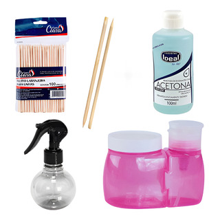 Kit Manicure Dispenser Com AlgodĂŁo +100 Palito E Borrifador. Kit Manicure Dispenser Com AlgodĂŁo +100 Palito E Borrifador.