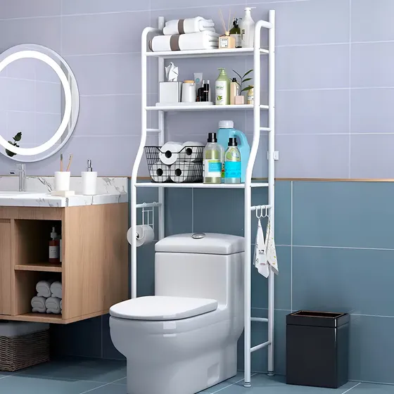 Estante Mueble Organizador De Baño 3 Niveles Repisa Color Blanco