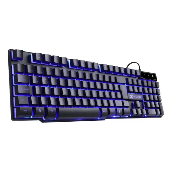Teclado Gamer Vx Hydra Led Azul 107 Teclas + 12 Multimidia Cor de teclado PRETO COM LED AZUL Idioma Português Brasil