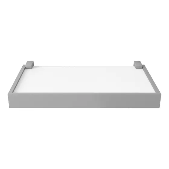 Repisa Duetto 40cm Con Soporte Y Borde - Be Design Color Blanco Y Gris
