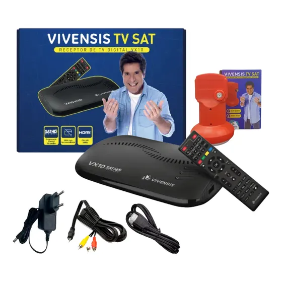 Kit Receptor De Tv Vivensis Vx10 Sat Hd + Lnbf Simples
