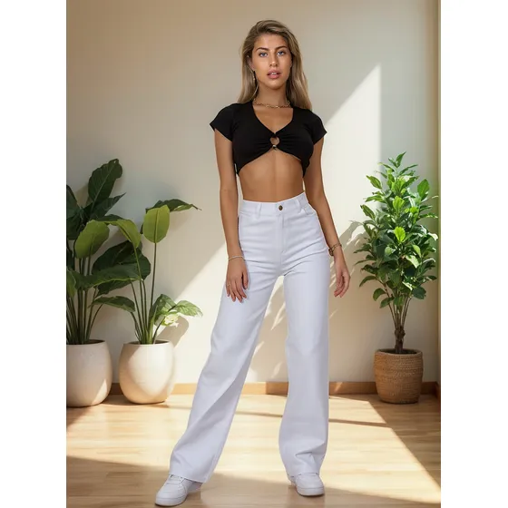 Pantalon Mujer Wide Leg Flamenco