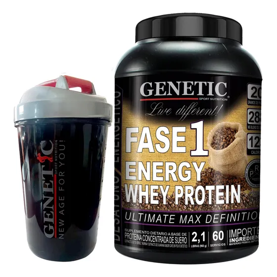 Fase 1 Energia Desayuno Guarana Te Verde Cafe Shaker Genetic