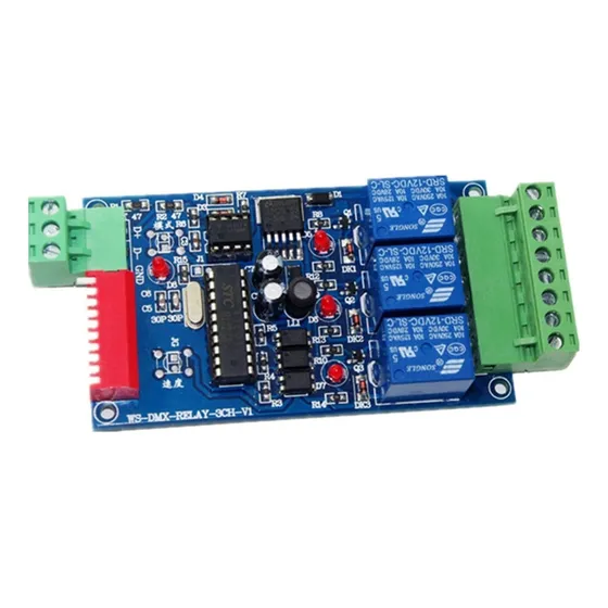 Placa Controladora Led 2024 3ch 512 De Saída De Relé Dmx512