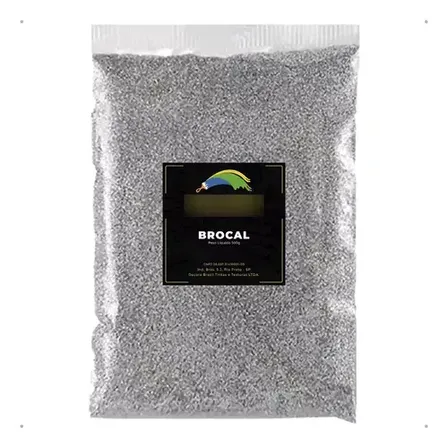 Brocal Metalizado Prata Pacote 500g Artesanato Lantecor Cor Prateado