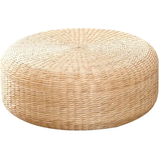 Puff De Rattan Yute Zafu Fibras Naturales D60x20 Lcm