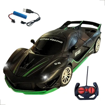 Carrinho Controle Remoto Preto Recarregável Premium C/ Farol