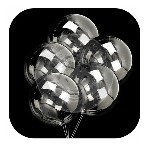 X 50 Globo Burbuja Bobo Cristal 40 Cm Transparente Sin Led