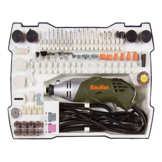 Valija Herramienta Mini Torno 186 Pz Bauker Pf Frecuencia 50