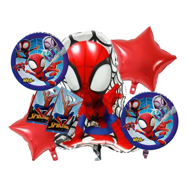 Globo Spiderman Hombre Araña Avengers Látex Número Metalizad