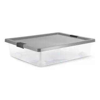 Caja Organizadora Broches Y Ruedas Bajo Cama 28 Litros Gris Caja Organizadora Broches Y Ruedas Bajo Cama 28 Litros Gris