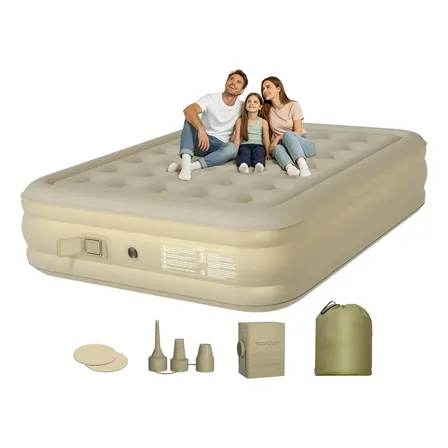 Ecozendsy Colchão Inflável Casal Queen Size com Bomba Elétrico Recarregável Embutida Portátil 203x150x45cm