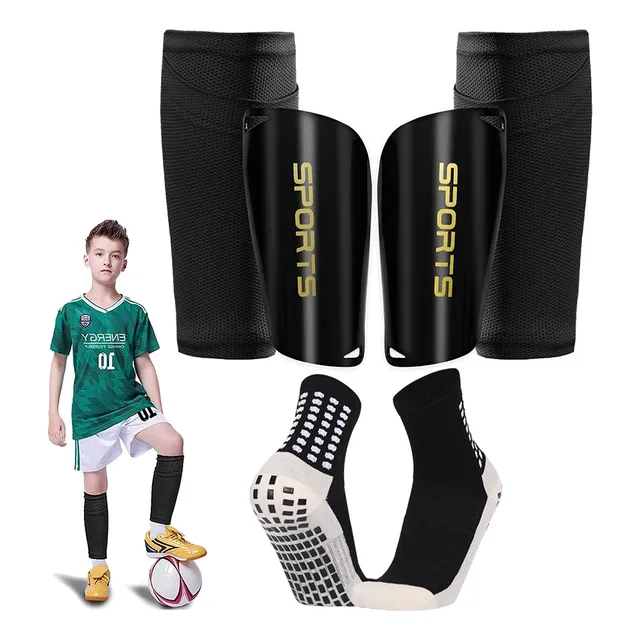 Kit Espinilleras Niños,calcetines Antiderrapantes Fútbol