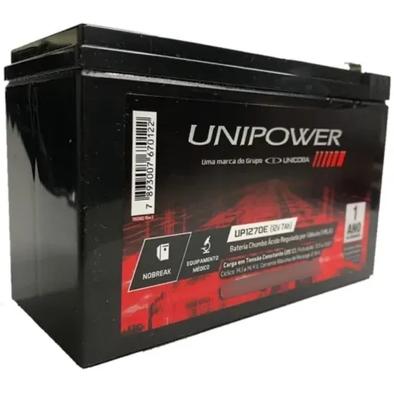 Bateria Unipower Para Nobreak 12 V 7.0ah F187 Up1270e
