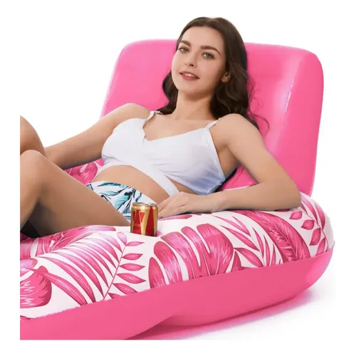 Jasonwell Silla flotante inflable para piscina, paquete de 2 flotadores flotantes para piscina, tumbona de piscina de agua con portavasos, juguetes flotantes de fiesta para adultos (GR-XL