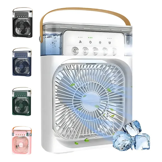 Mini Ar Condicionado Ventilador Portátil Usb Umidificador Cor Branco FRIMPORTS