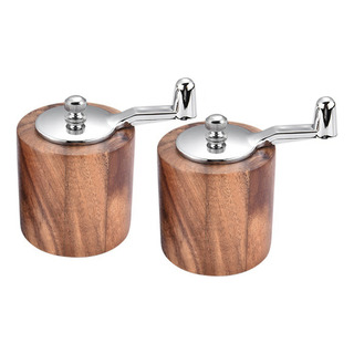 2x Moinho De Pimenta, Moedor De Pimenta De Madeira Com Maniv 2x Moinho De Pimenta, Moedor De Pimenta De Madeira Com Maniv