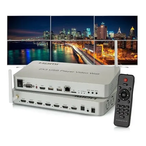 Vídeo Wall 2x3 Usb Hdmi 6 Telas Monitores 4k 60hz